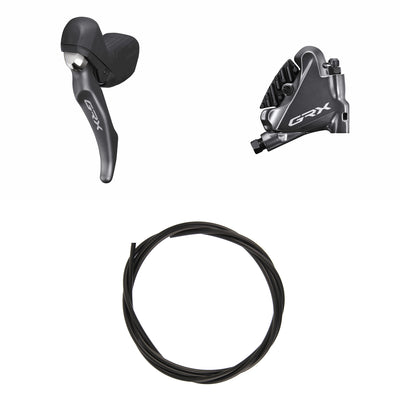 Kit Freno Disco Hidráulico Shimano GRX BR-RX810/BL-RX810 Delantero/Izquierdo Resina Aletas Adaptador 160mm Latiguillo 1000mm Negro #2